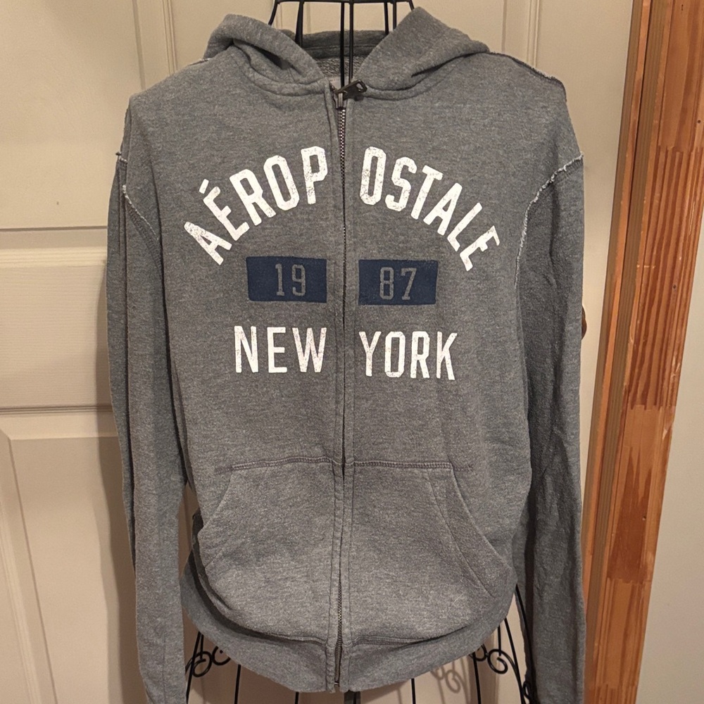 Aeropostale Charcoal Full-Zip Hoodie